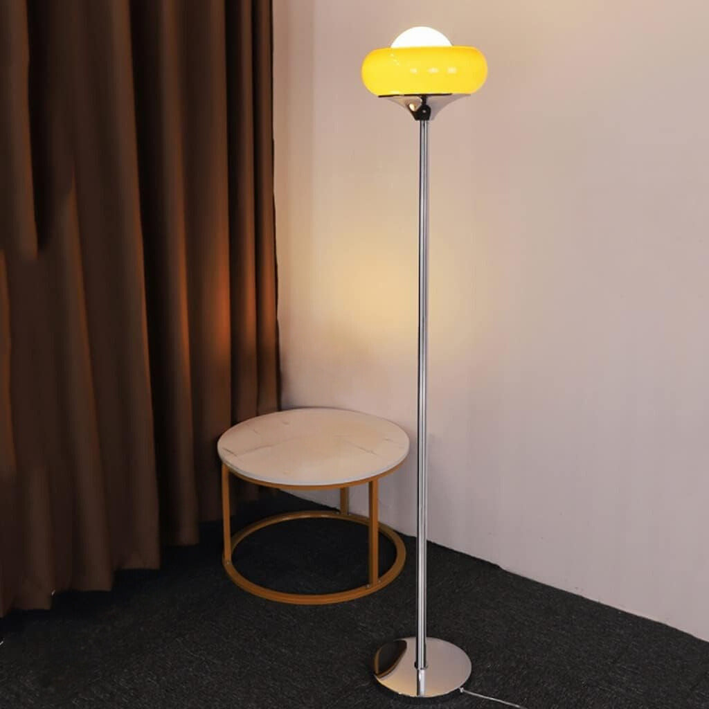 Morandi moderne høj gulvlampe i farvet glas