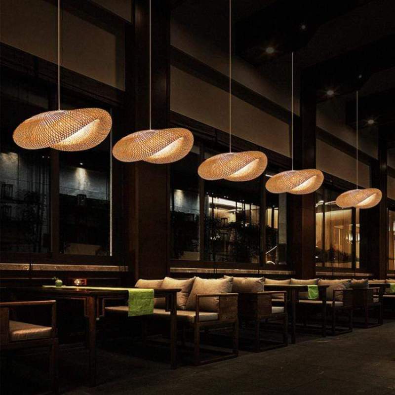 Veltrix Pendant Light Natural Kitchen Island Bamboo