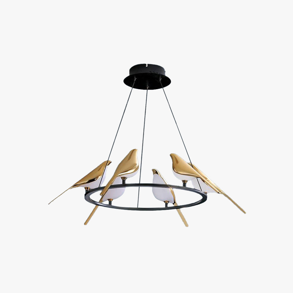 Arisha modern fågelpendellampa, guld och svart, 2 utföranden