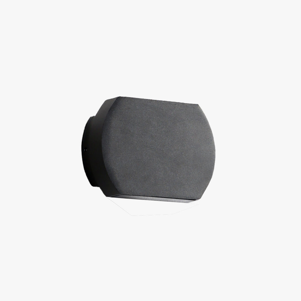 Ray minimalistisk geometrisk utomhusvägglampa i metall, svart/grå
