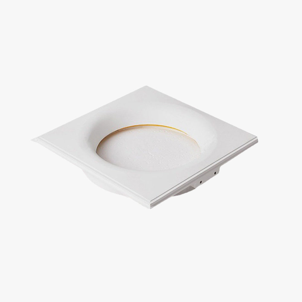 Candeeiro de parede decorativo Aria, em metal/gesso com forma de lua, branco