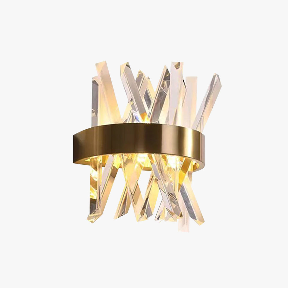 Kristy dekorativ geometrisk vägglampa av kristall/metall, guld