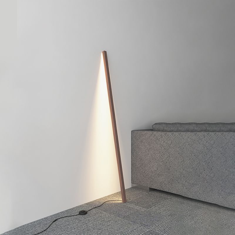 Ozawa minimalistisk lineær gulvlampe i naturligt træ