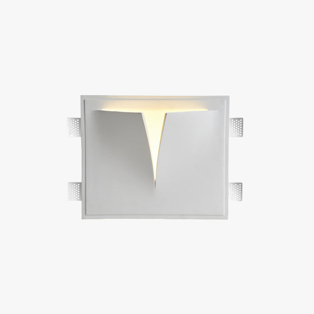 Candeeiro de parede moderno Aria, encastrado, em metal/gesso com LED, branco