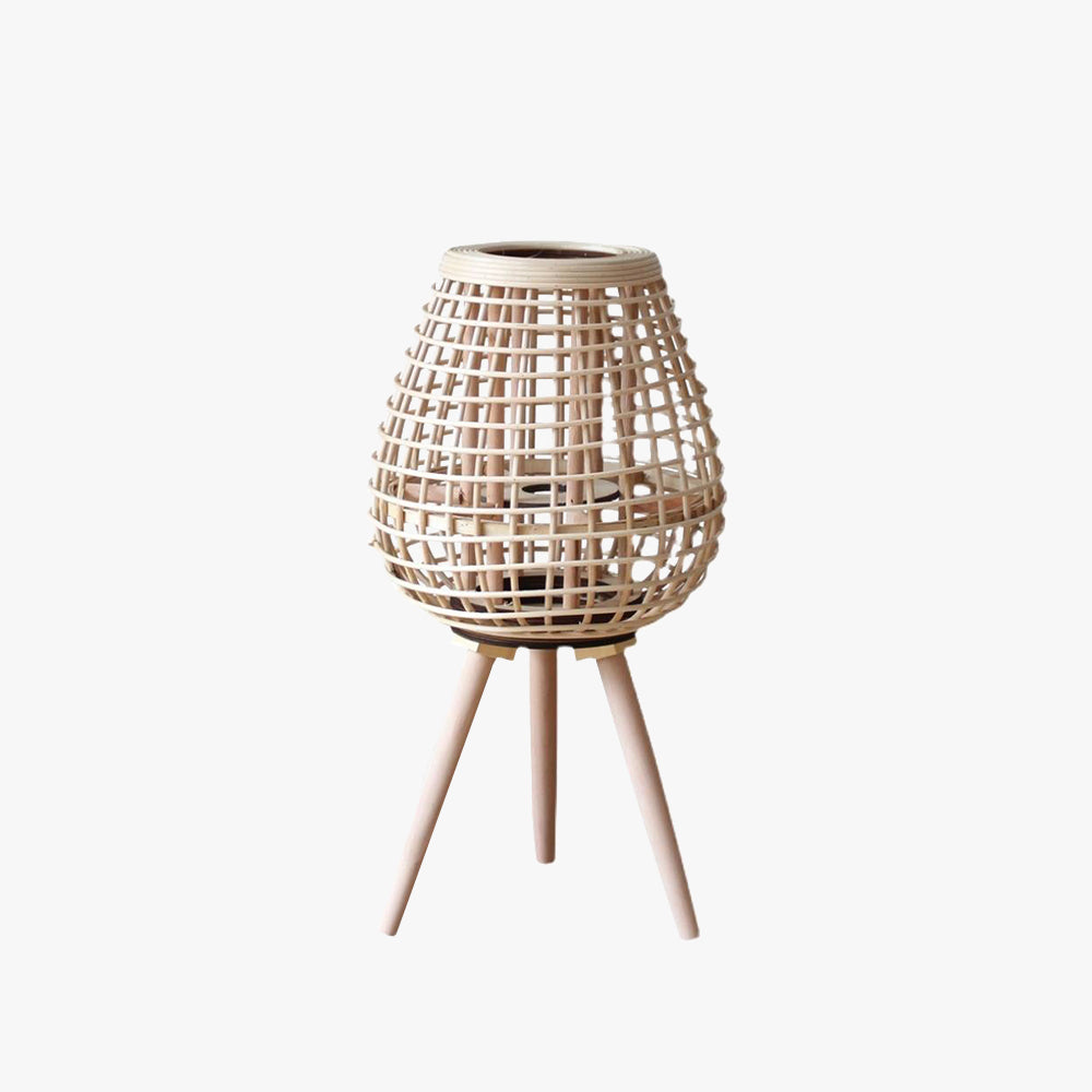 Ritta gulvlampe, træ og rattan