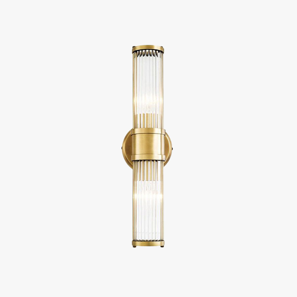 Kristy amerikansk cylindrisk elegant vägglampa med guldfärgat glas/metall