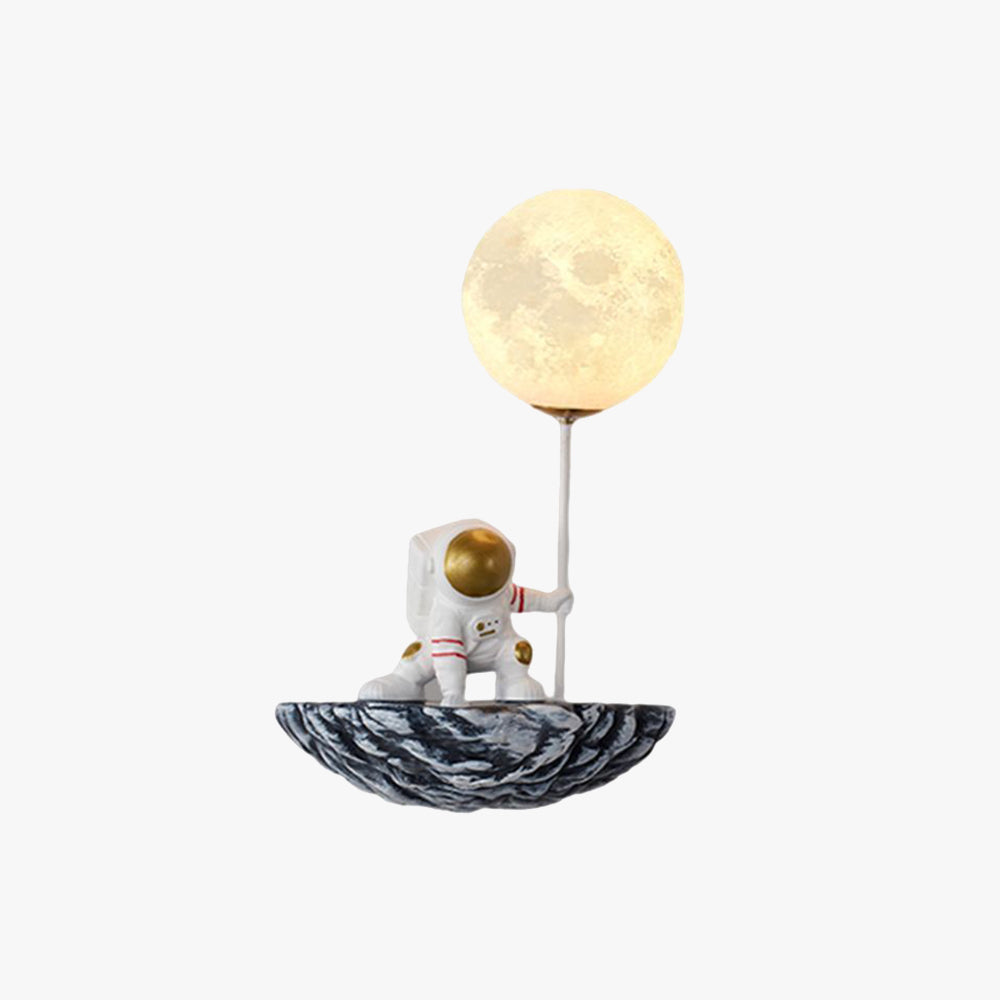 Candeeiro de parede Aria decorativo Astronauta de vidro, branco/branco-azulado