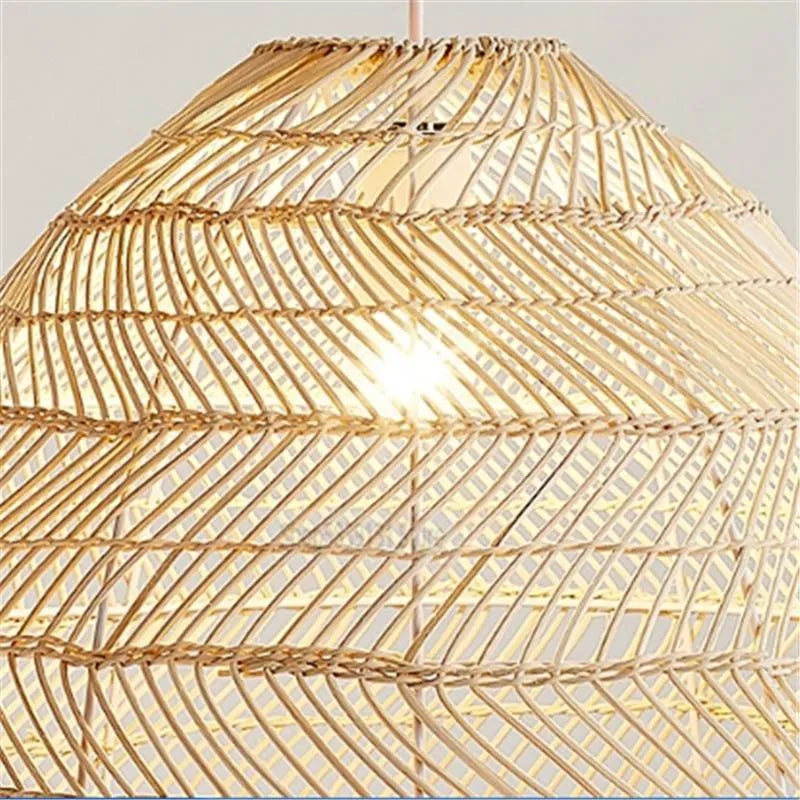 Lixi Rattan Bamboo Lampshade Hand Knitted Pendant Light