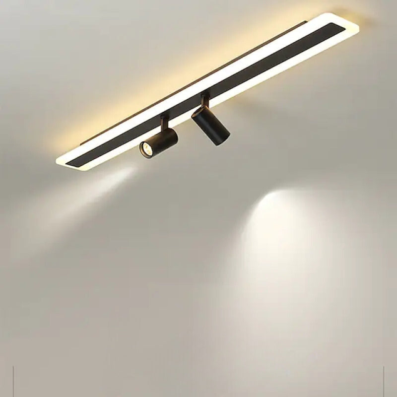Aim minimalistisk taklampa med dubbla linjära spotlights, svart