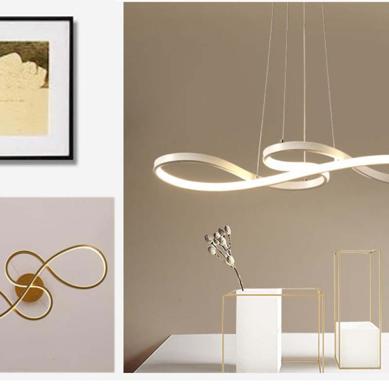 Nerin Musical Note Pendant Light, Black & Gold
