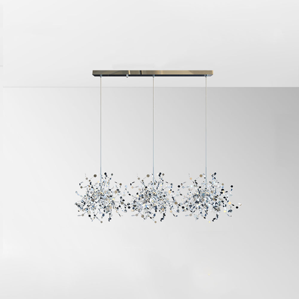 Olivia konstnärlig elegant klusterpendellampa med fyrverkeridesign, rostfritt stål