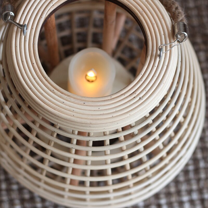 Ritta gulvlampe, træ og rattan