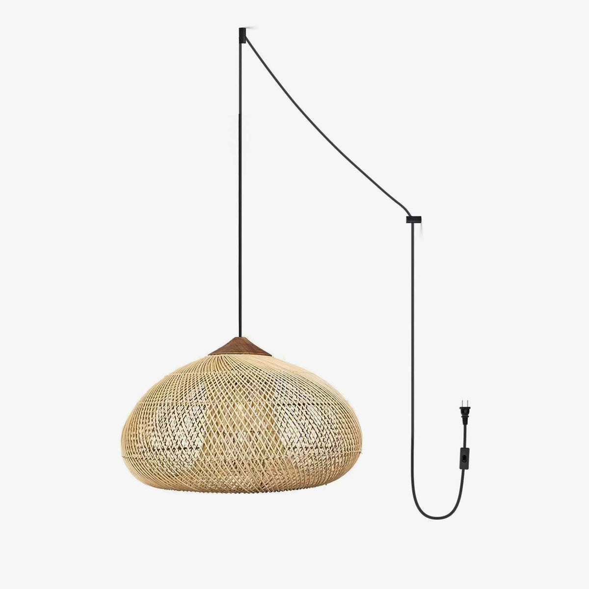 Pendellampe med flettet rattan