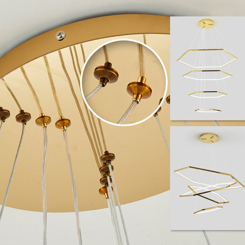 Arisha minimalistisk geometrisk metalpendel, guld, gør-det-selv
