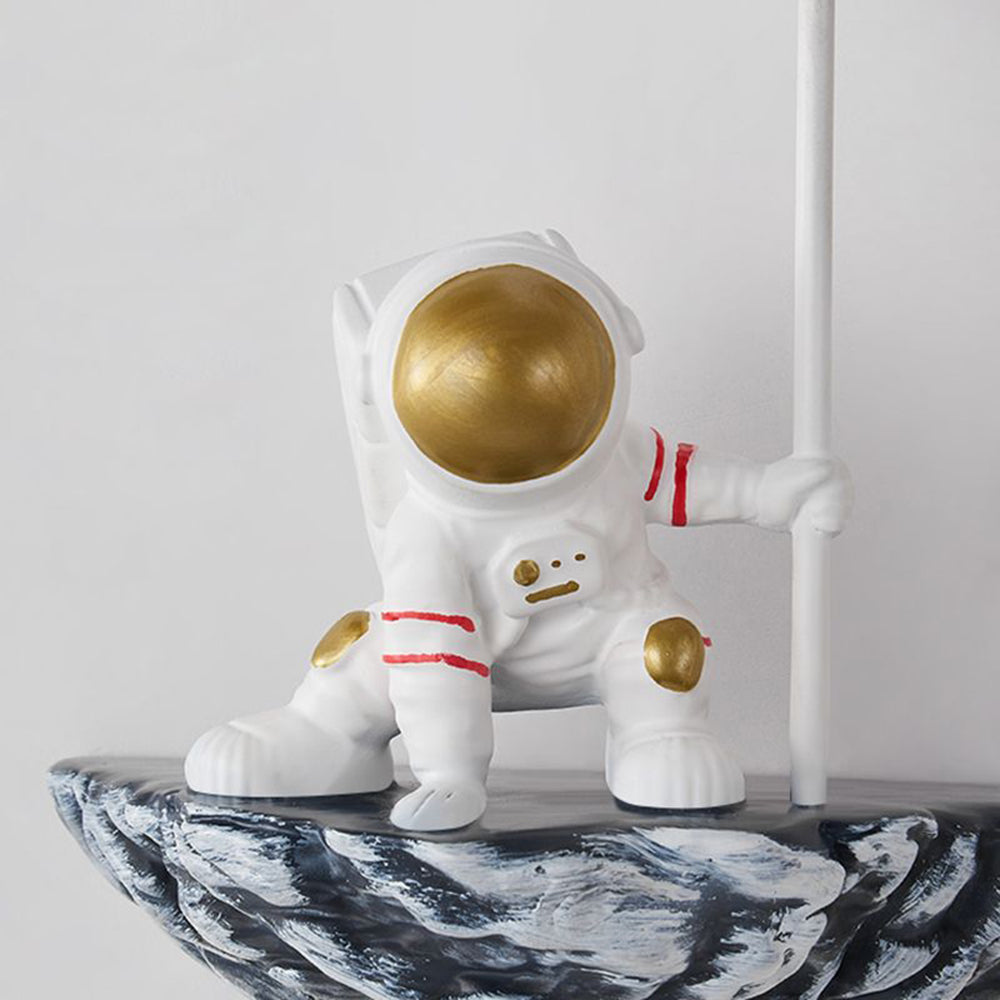Candeeiro de parede Aria decorativo Astronauta de vidro, branco/branco-azulado