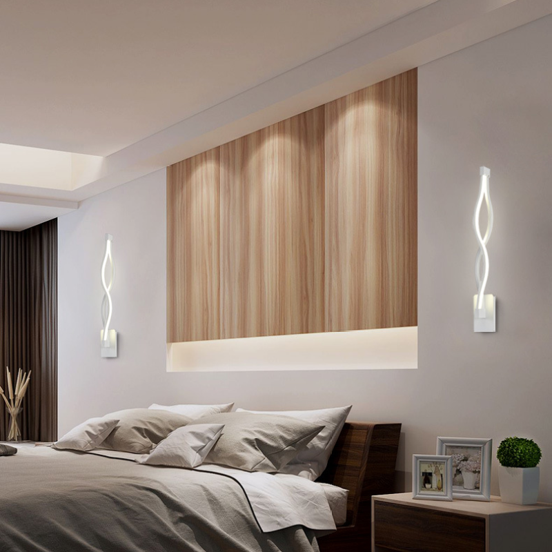 Arisha modern enkel vågformad vägglampa, svart och vit