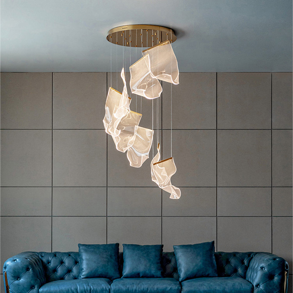 Lustre artístico de luxo Arisha, dourado