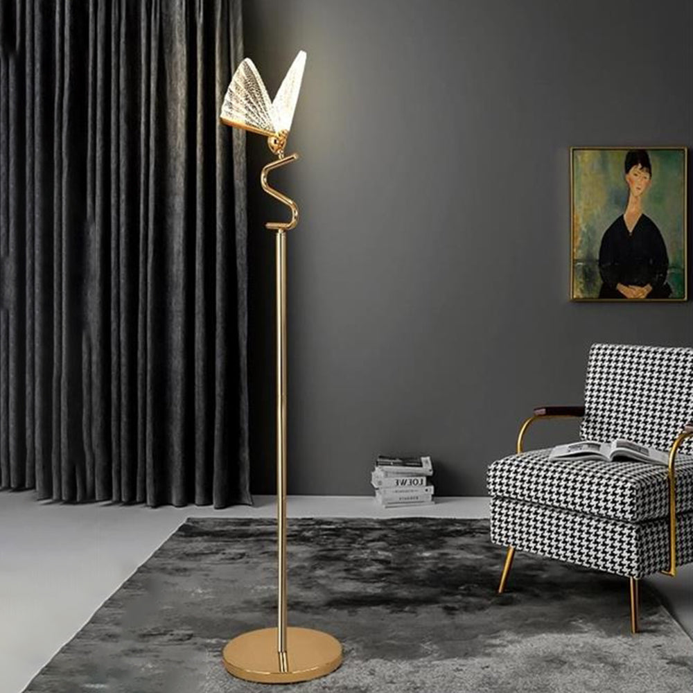 Moderne sommerfuglelysekrone, bord- og gulvlampe, 4 stilarter
