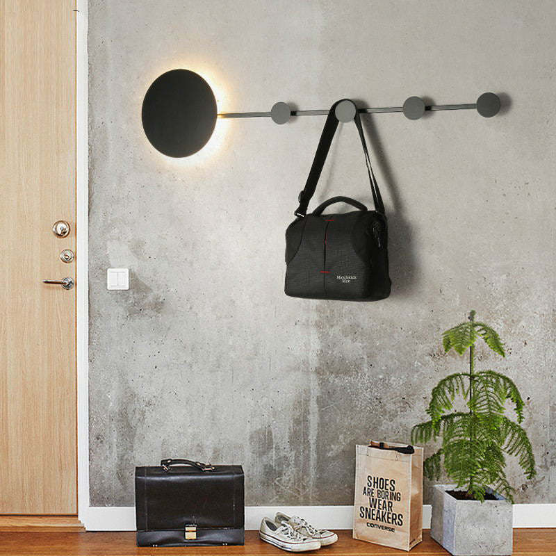 Arisha LED-vägglampa för veranda med klädhängare, kreativ vägglampa