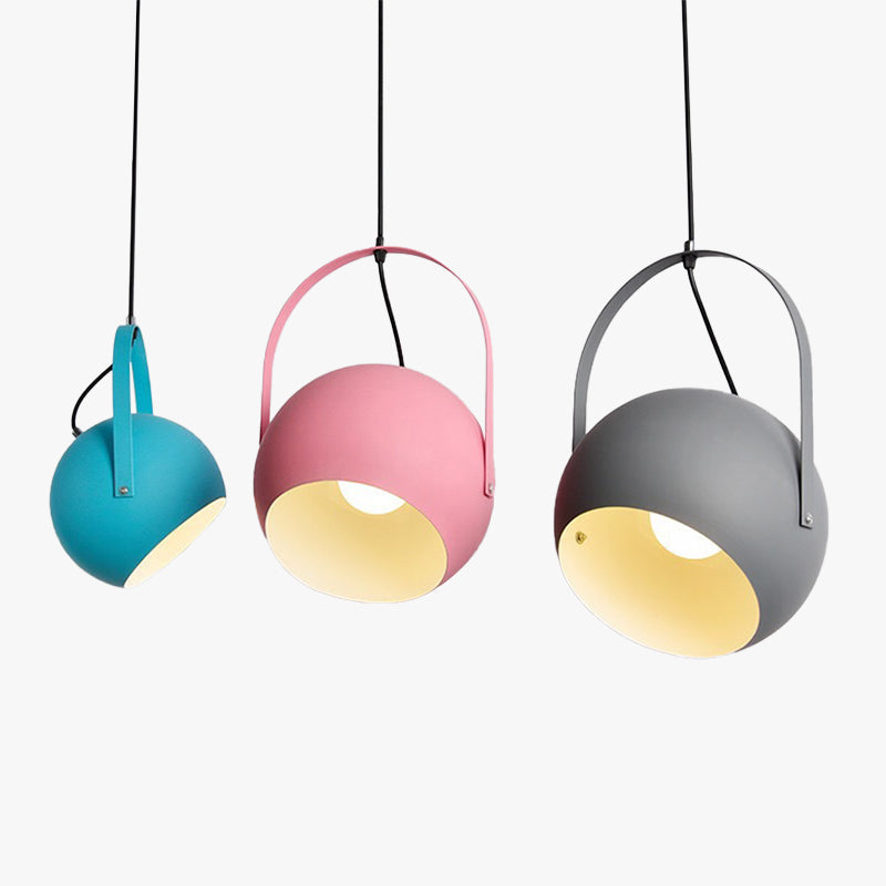 Aira färgglad pendellampa i art déco-stil, klotformad, sovrum