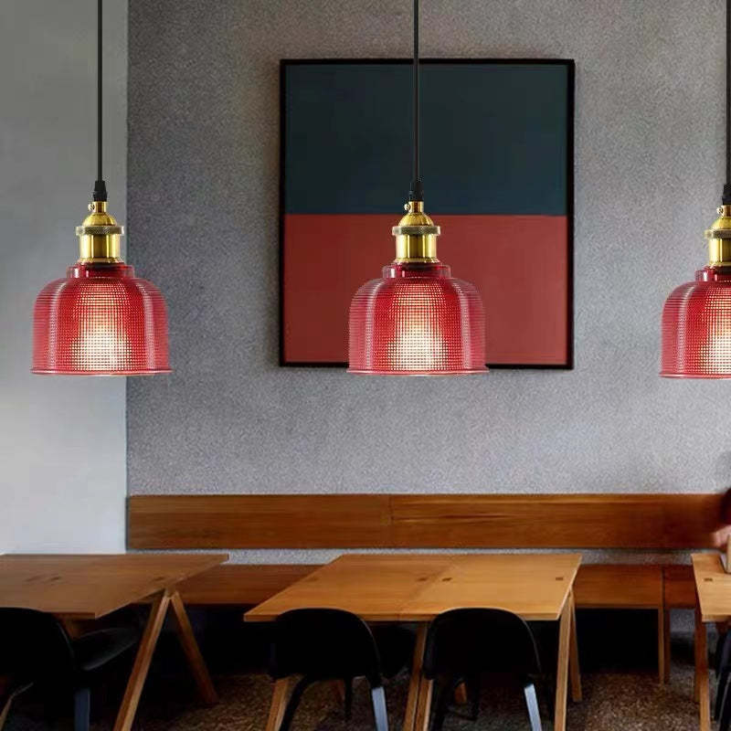 Valentina art deco-pendellamper i farvet glas