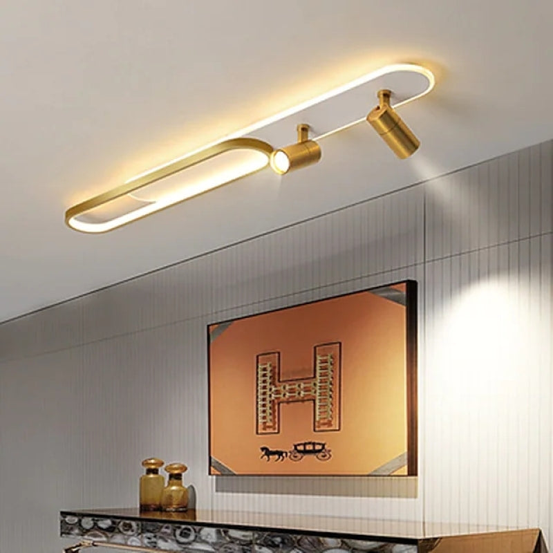 Aim modern taklampa med spotlight, svart/guld