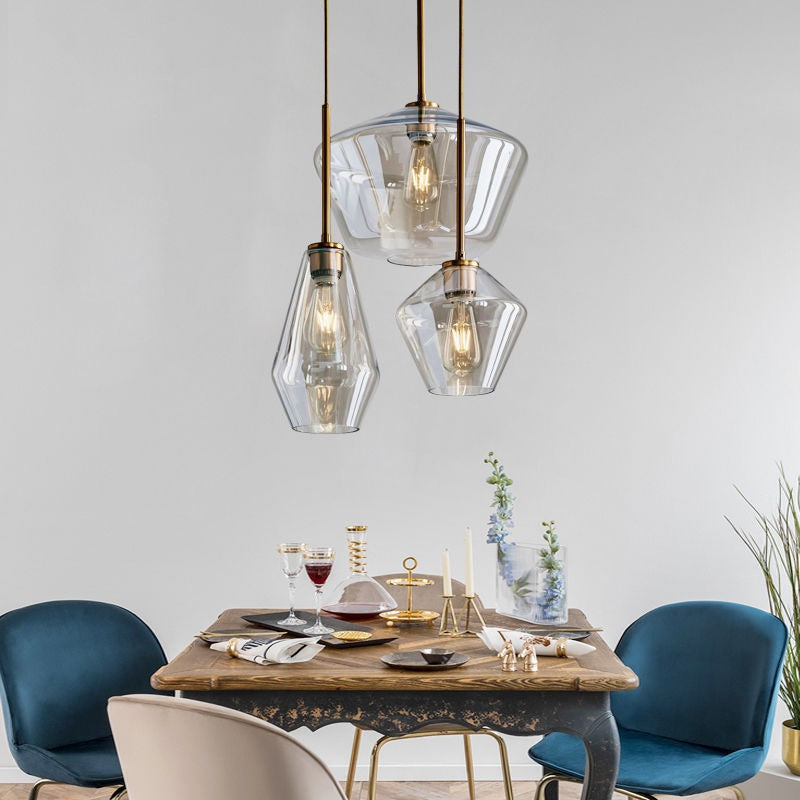 Virelo Pendant Light Glass Clear/Amber Diamond
