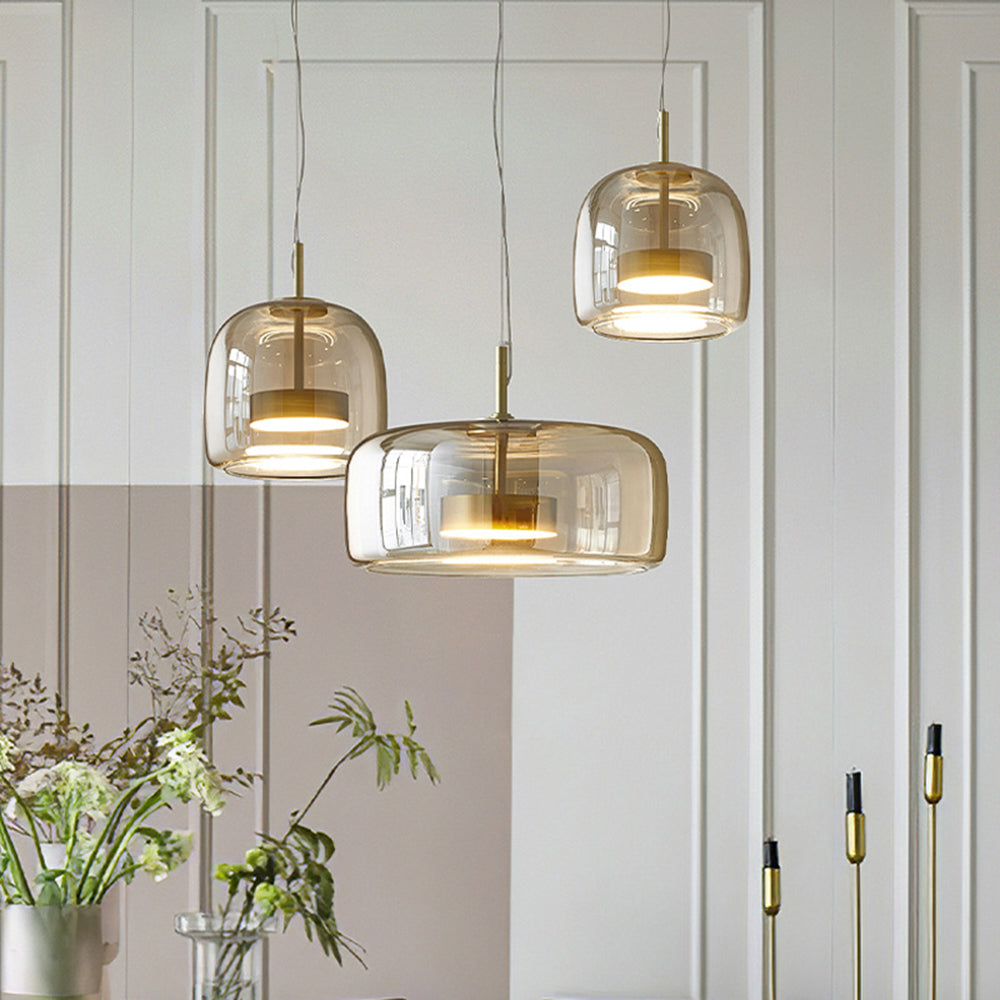 Lioren Pendant Light Morden Glass Clear/Smoky/Amber
