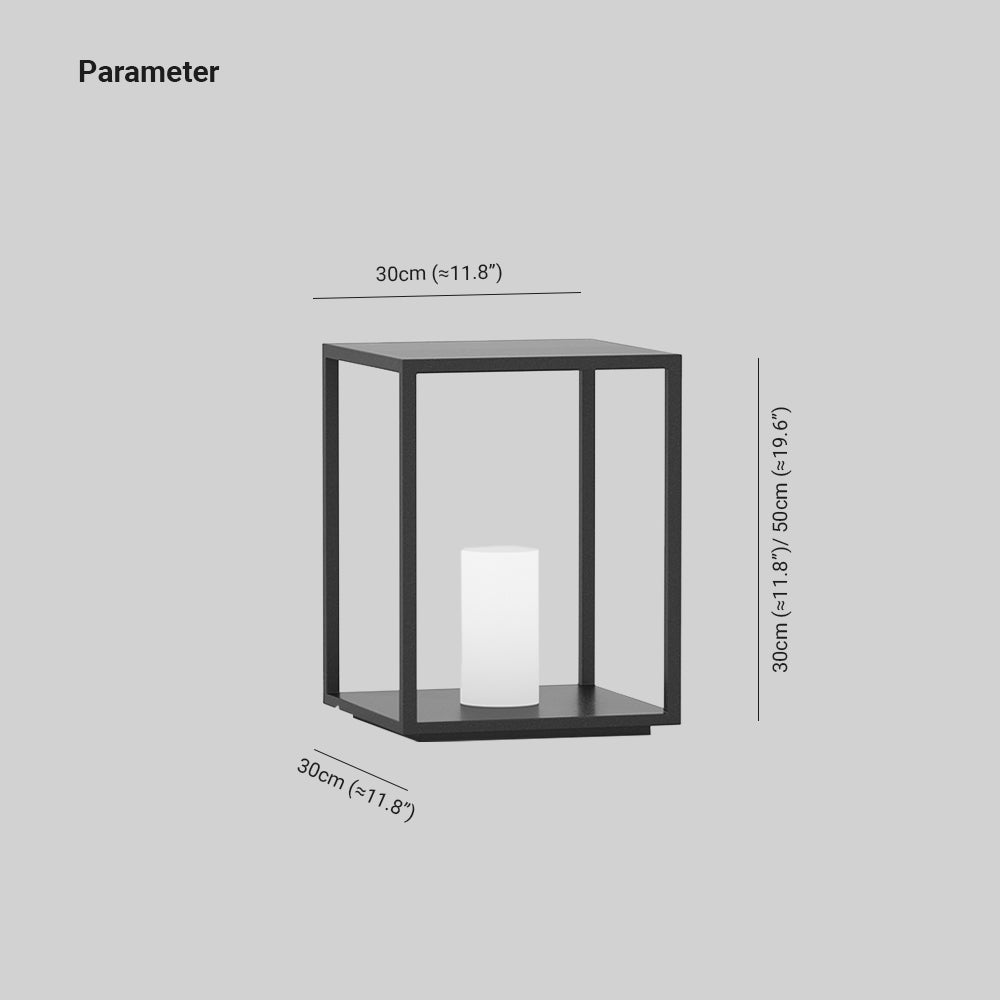 Ray minimalistisk rektangulær solcelledrevet udendørs jordlampe i metal