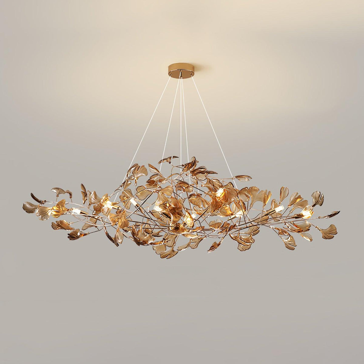 Ava-lysekroner med ginkgo-blade