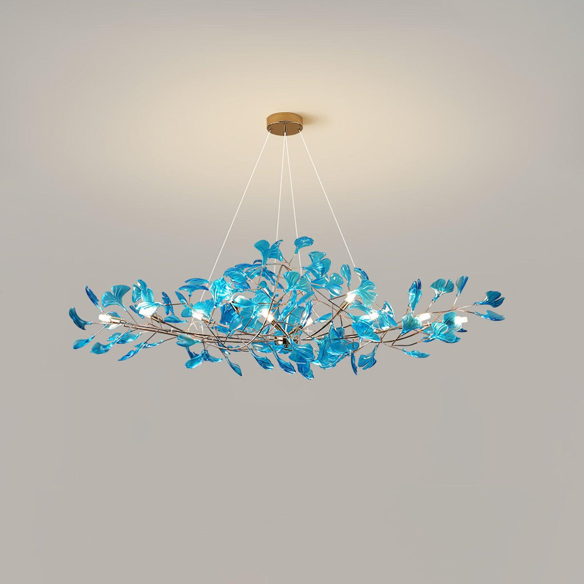 Ava-lysekroner med ginkgo-blade