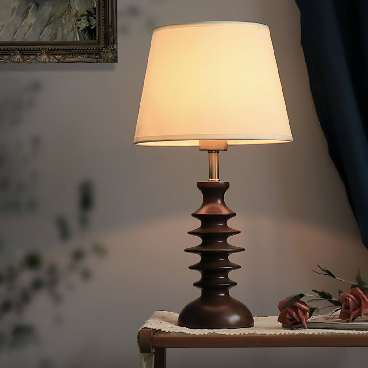 Candeeiro de mesa vintage de tecido Tivoce