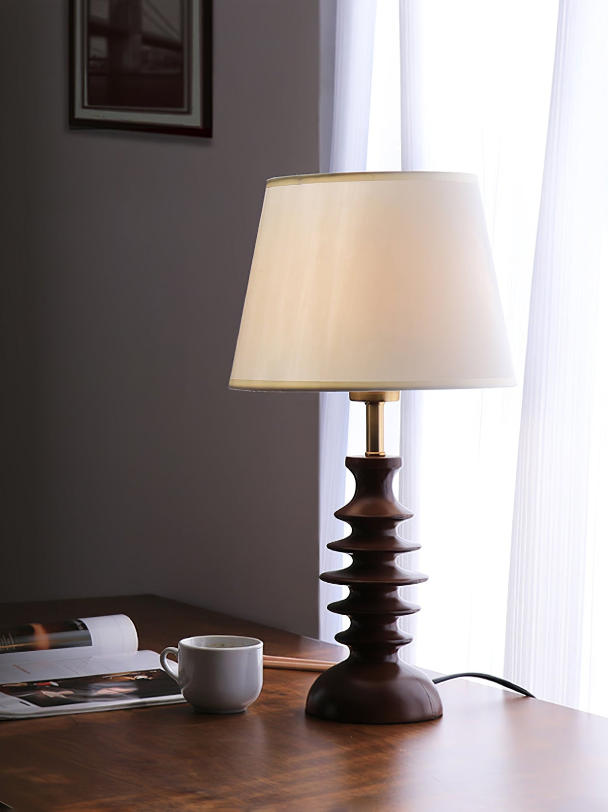 Candeeiro de mesa vintage de tecido Tivoce