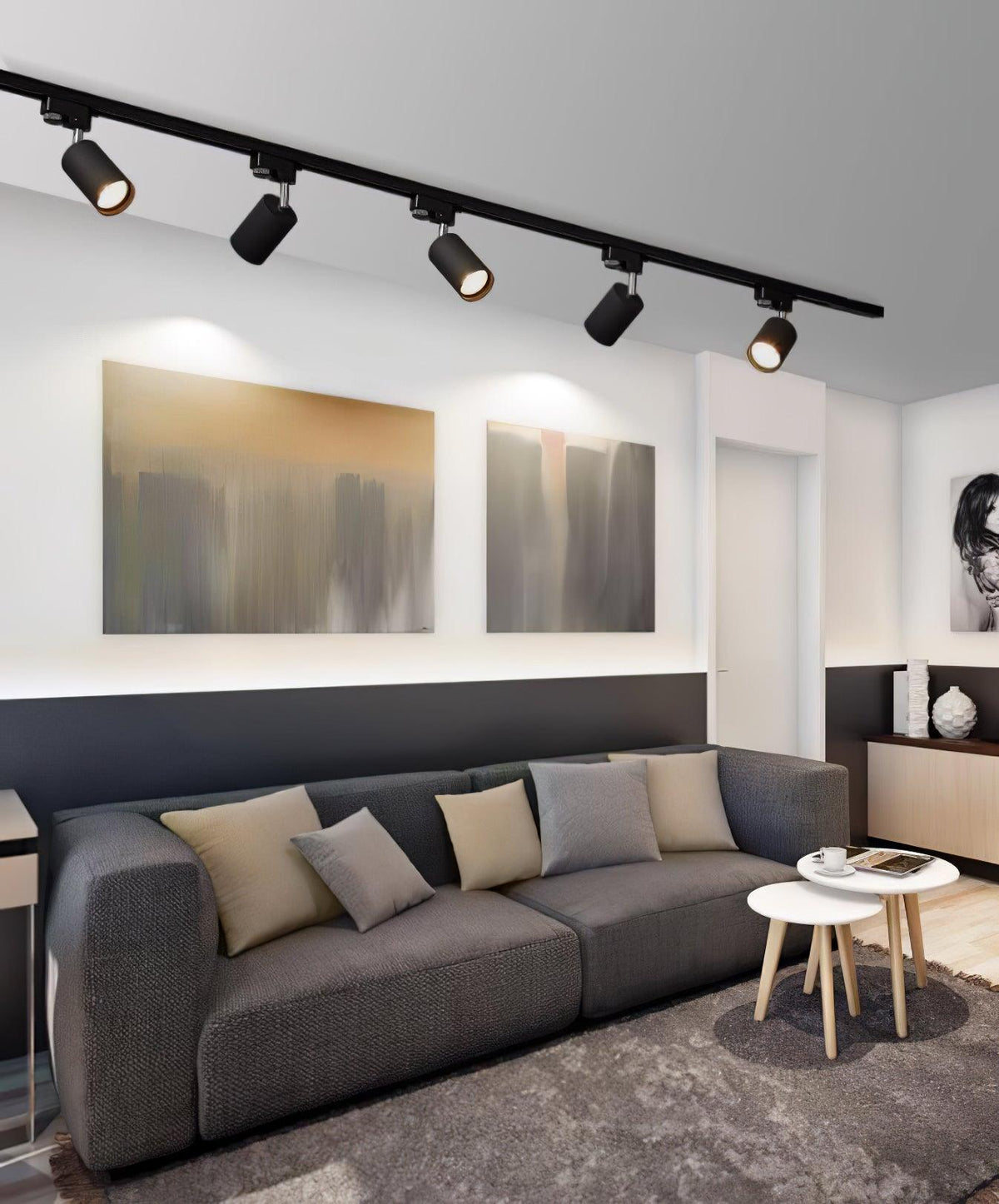 Reneaya justerbar takspotlight på skena med LED