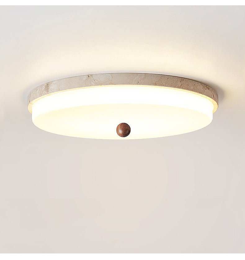 Aeon taklampa med travertinklot