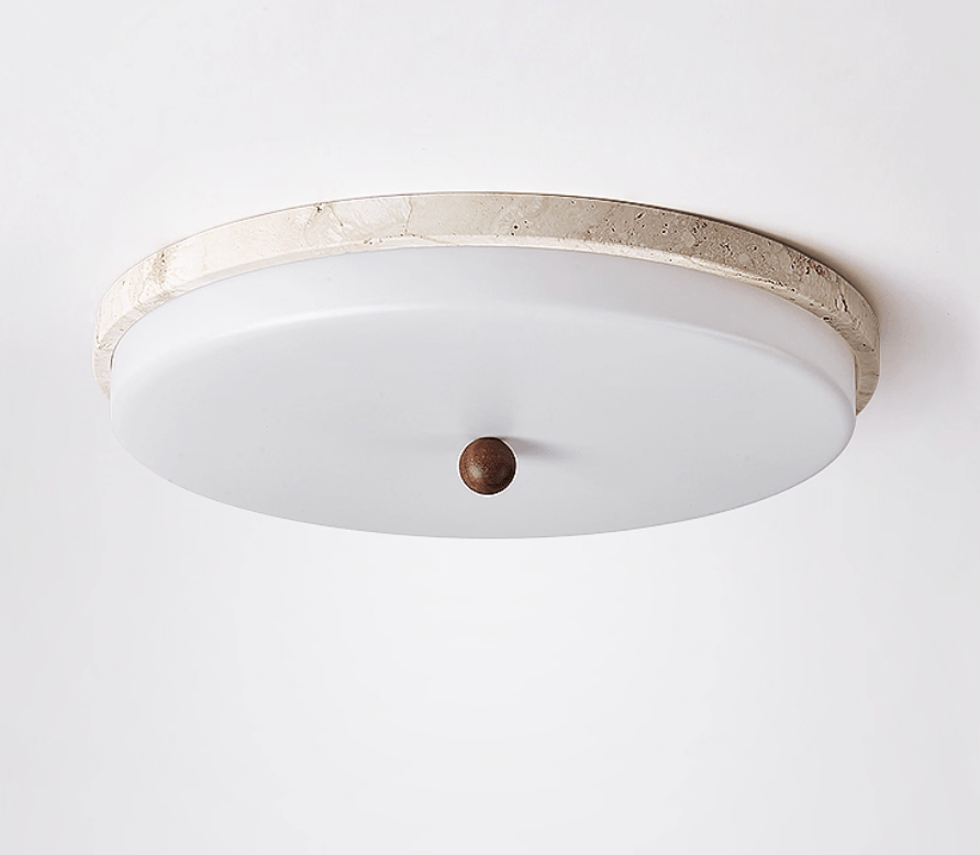 Aeon taklampa med travertinklot