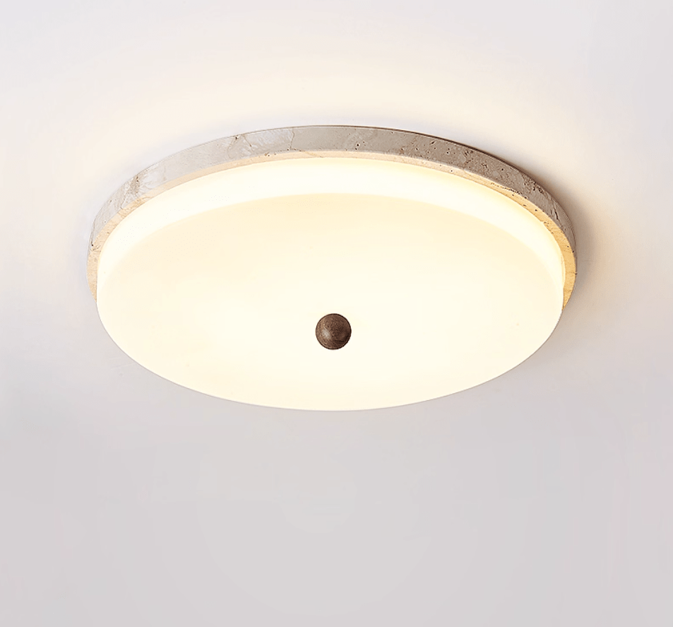 Aeon taklampa med travertinklot