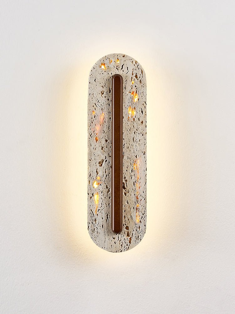 Cato Bellamont minimalistisk væglampe i beige travertin