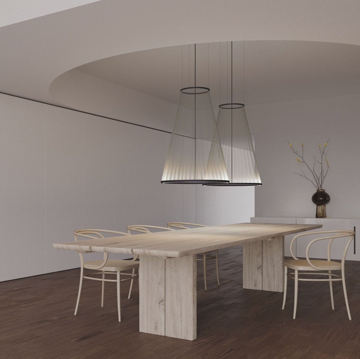 Hyn minimalistisk pendellampe i aluminium