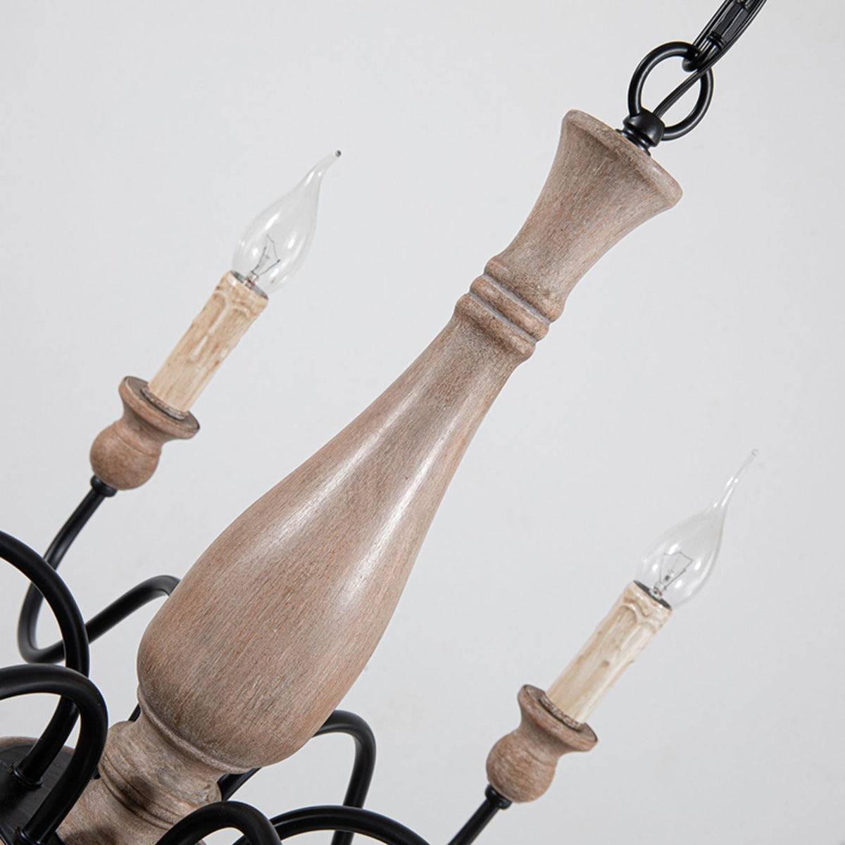 Candeeiro de teto de madeira moderno industrial Afralia