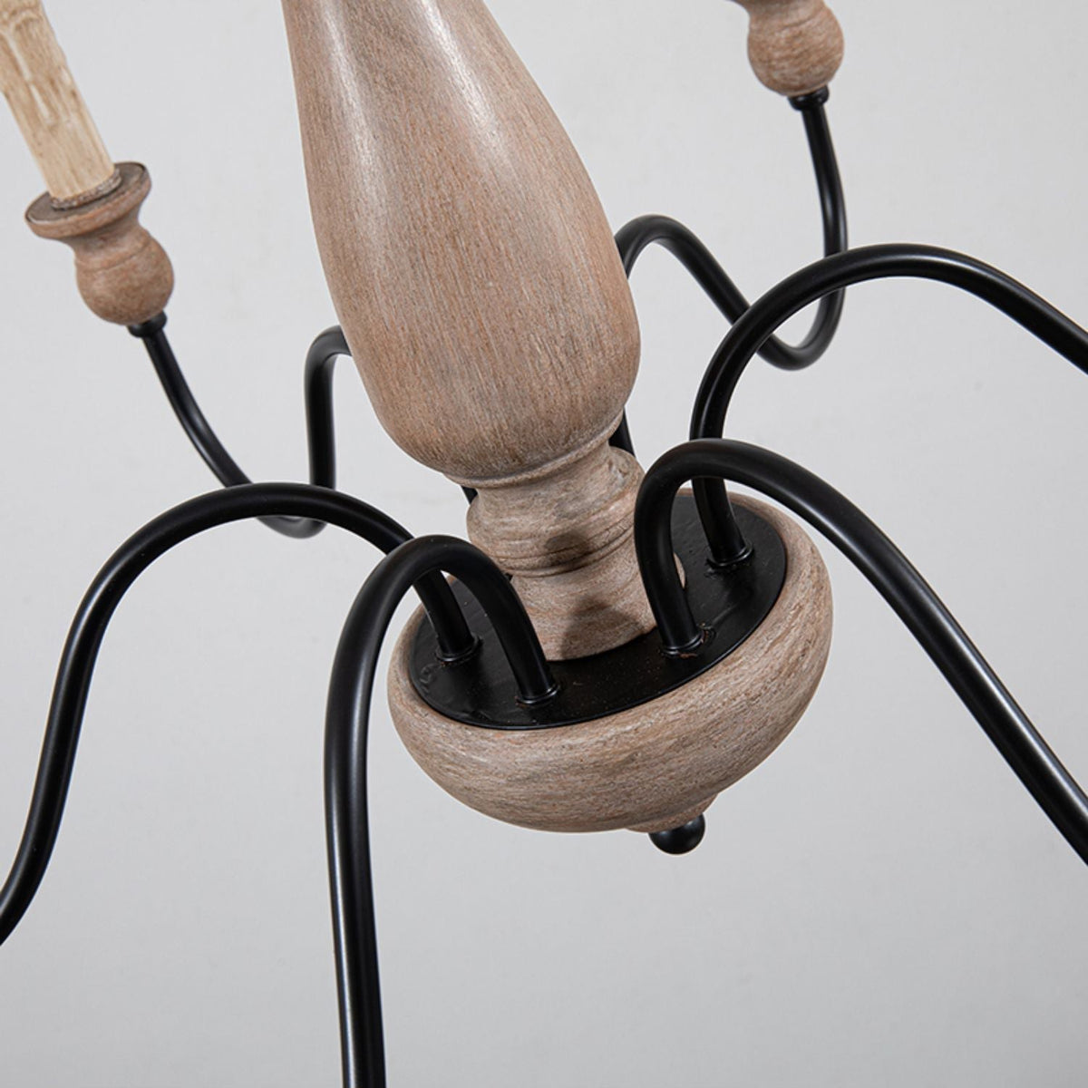 Candeeiro de teto de madeira moderno industrial Afralia