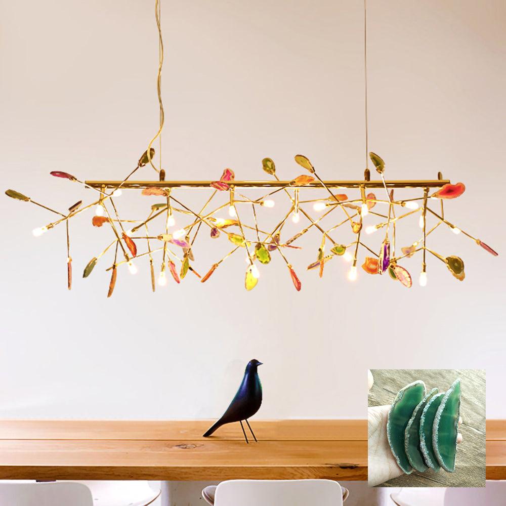Agate ljósakróna með litríkum greinóttum örmum
