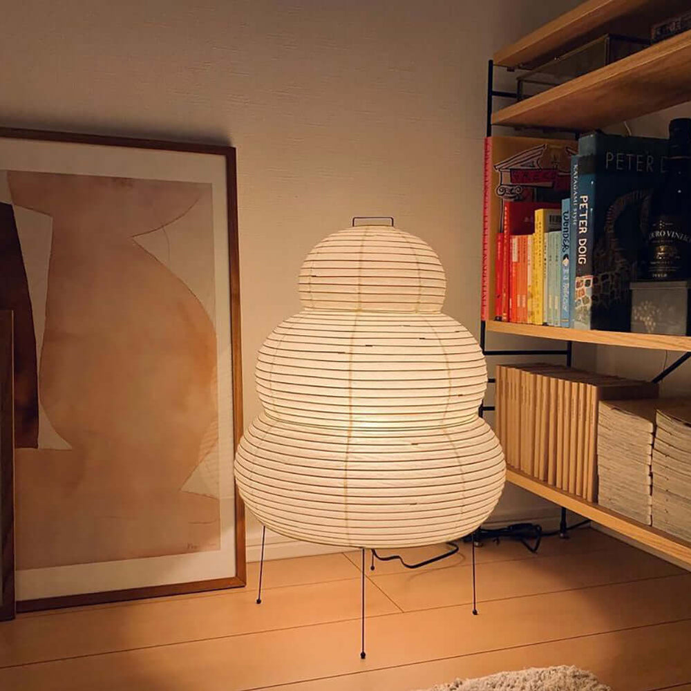 Candeeiro de mesa Tranquilux em papel de inspiração japonesa