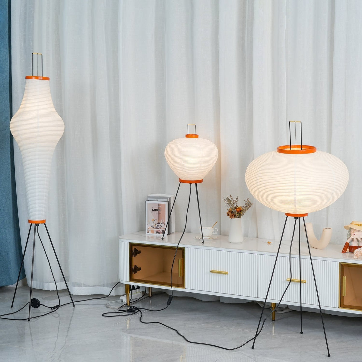 Krelix skandinavisk gulvlampe i papir