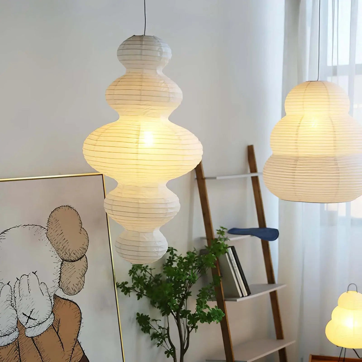 Candeeiro suspenso tradicional em papel Lunivora