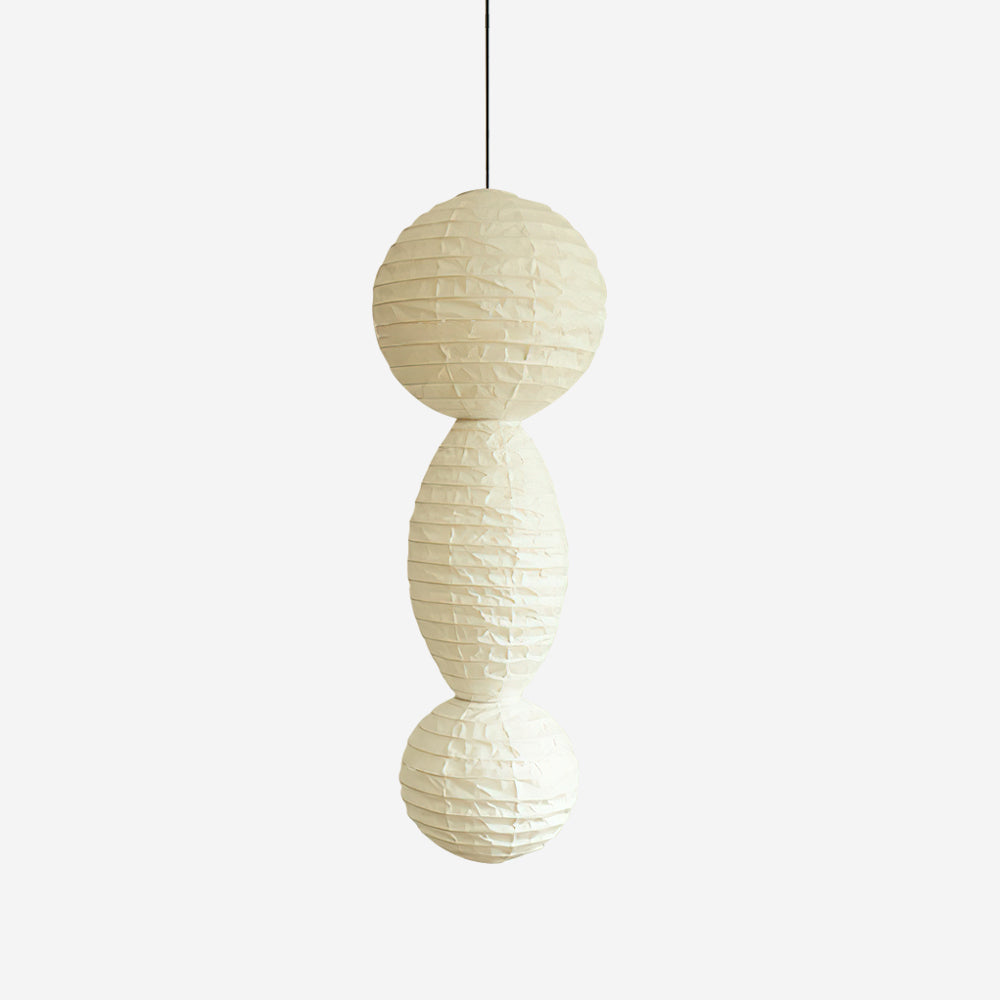 Candeeiro suspenso Nami em papel, estilo lanterna japonesa wabi-sabi