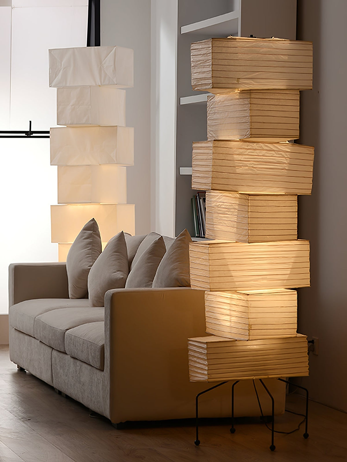 Avara golvlampa i papper