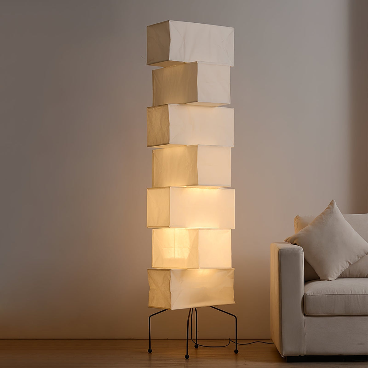 Avara golvlampa i papper