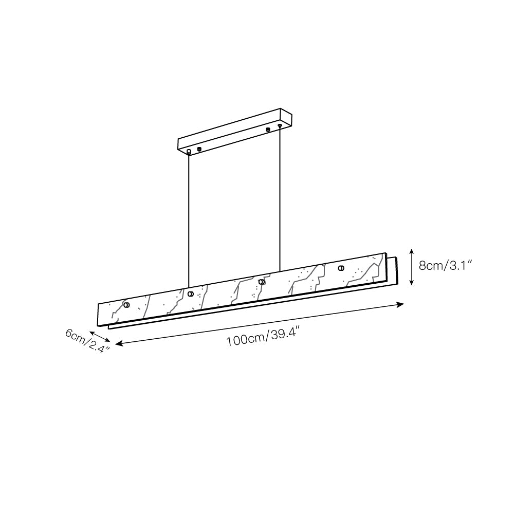 Vexor moderne lineær LED-pendellampe i alabast