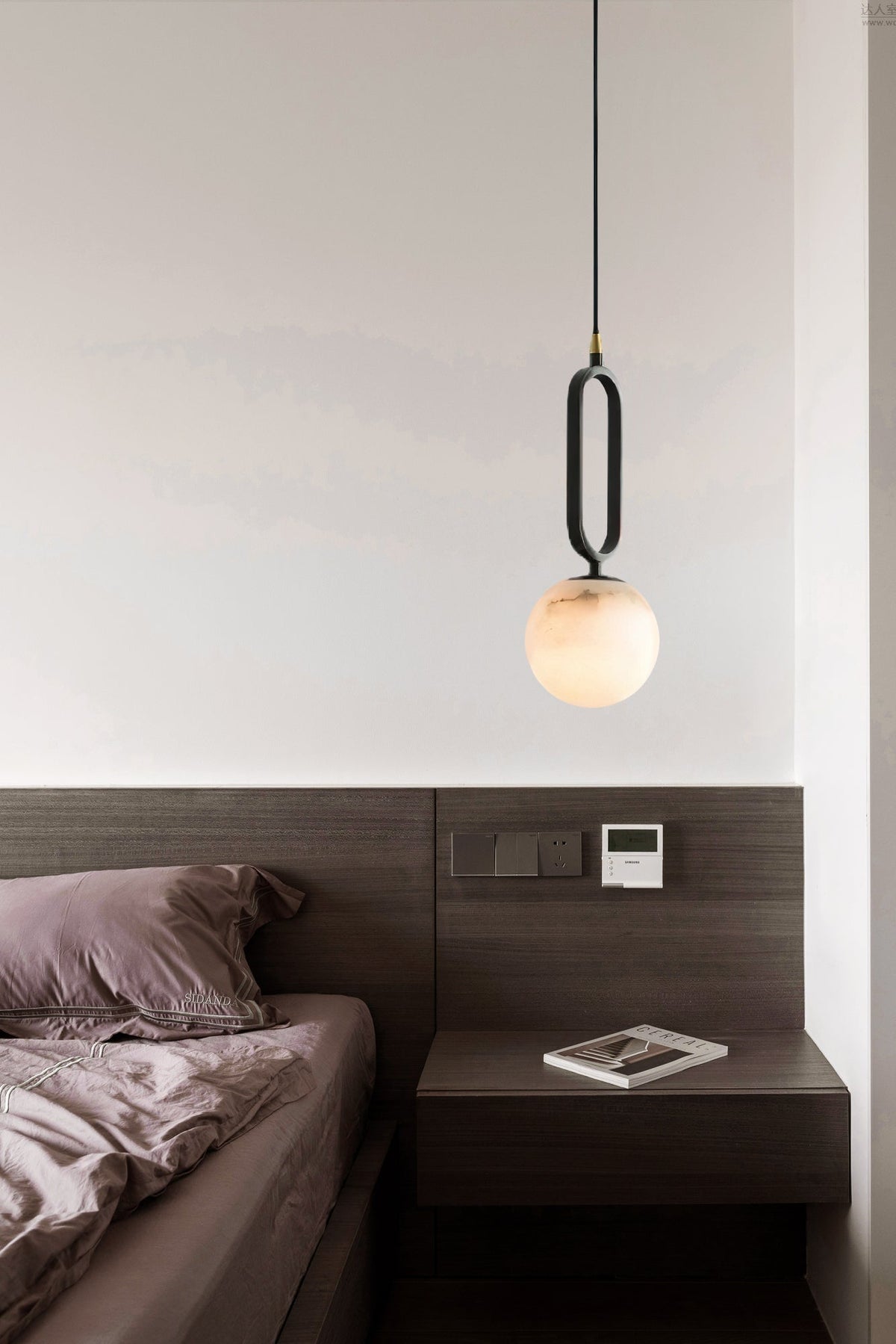 Gloruvyd minimalistisk alabastpendel med kugle
